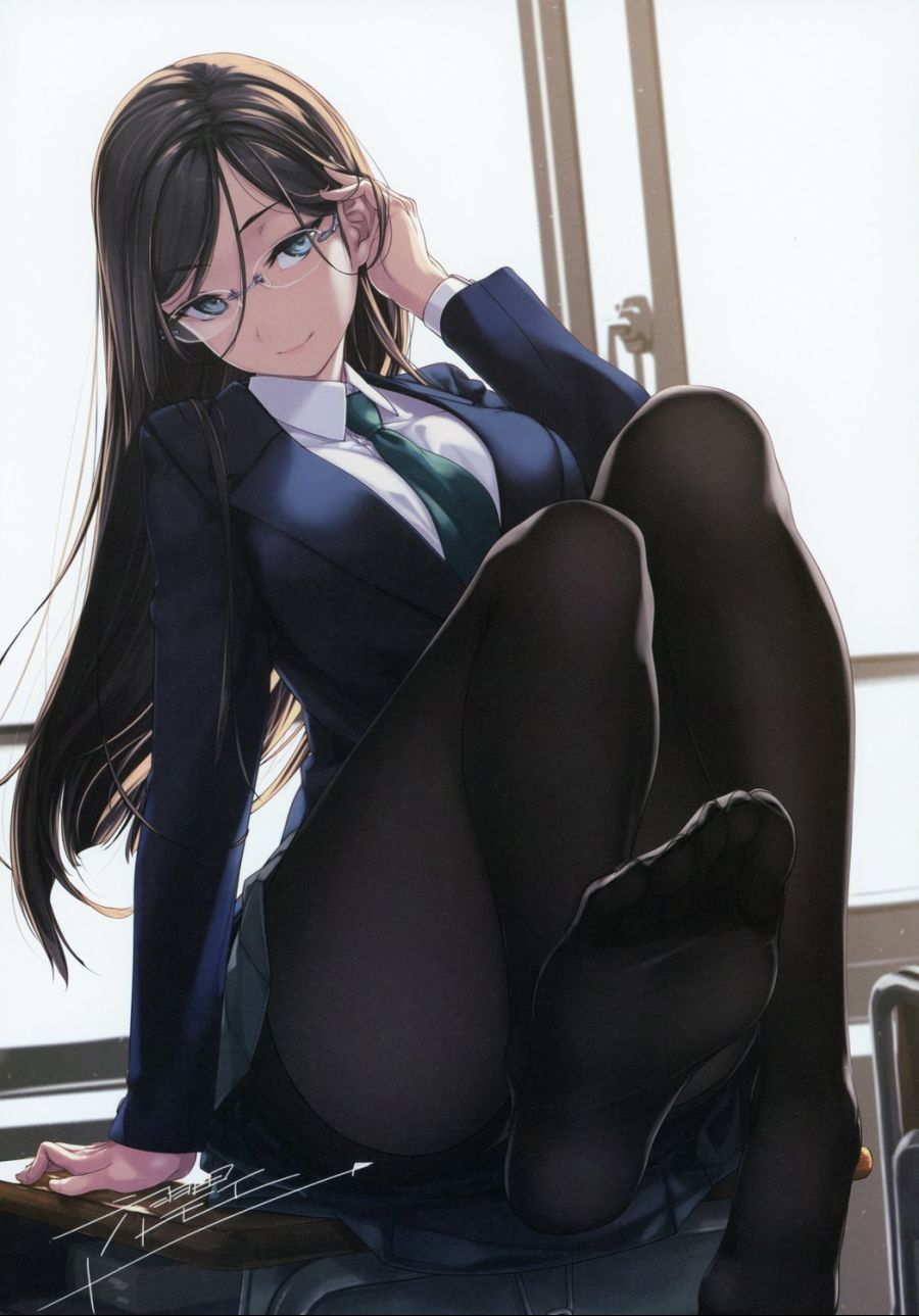 yande.re 487507 sample feet megane pantsu pantyhose rokuwata_tomoe screening seifuku.jpg