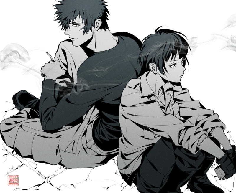 __kougami_shin_ya_and_tsunemori_akane_psycho_pass_drawn_by_komo_sleepy__cb4204f559b8df073ef0dbe2d5248420.png