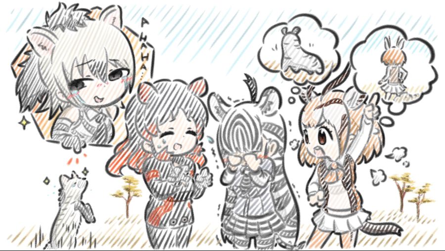 __aardwolf_hippopotamus_plains_zebra_savanna_striped_giant_slug_and_thomson_s_gazelle_kemono_friends_drawn_by_appleq__f51b1bce37abd4937909eb3a1804e78a.jpg