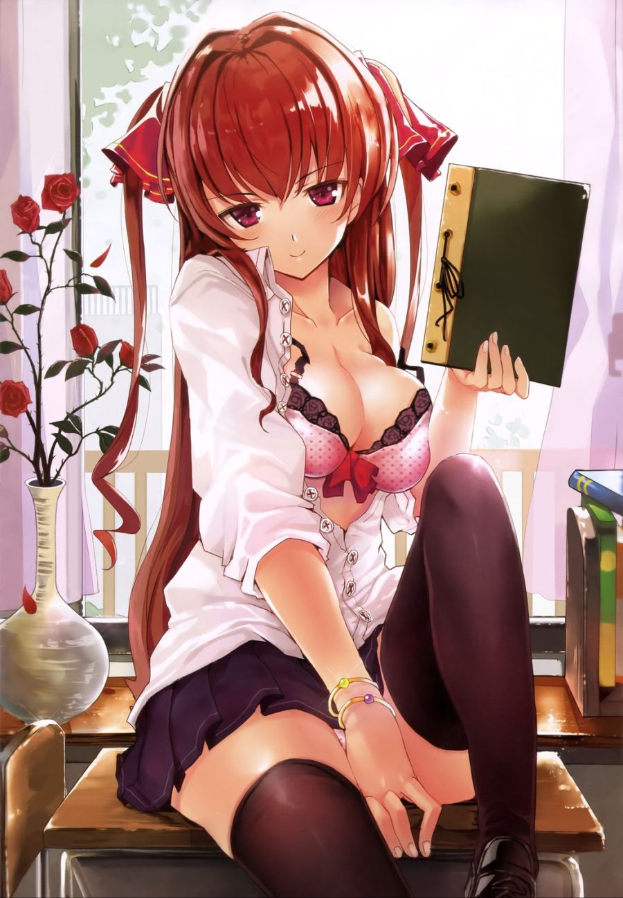 yande.re 315193 sample bra cleavage detexted machimura_komori open_shirt pantsu photoshop seifuku thighhighs.jpg