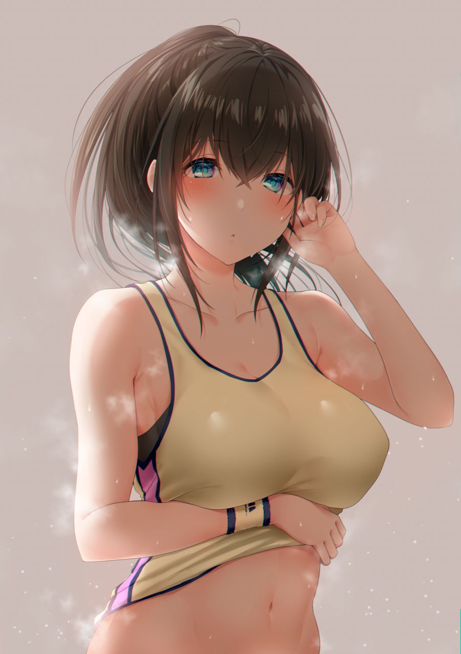 yande.re 652894 breast_hold gym_uniform kyuunosuke_(lactis09) sagisawa_fumika shirt_lift the_idolm@ster <a href=