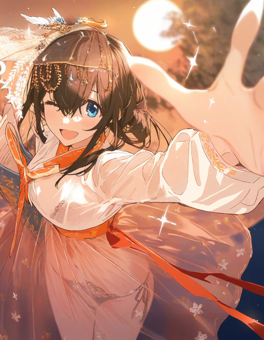 1girl, from above, [orange theme], sagisawa fumika(idolmaster), [[skinny]], {art s-1886054032.png